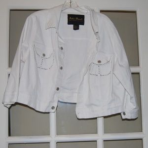 Ashley Stewart White Jean jacket